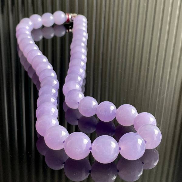 冰種紫羅蘭翡翠珠鍊 40顆 